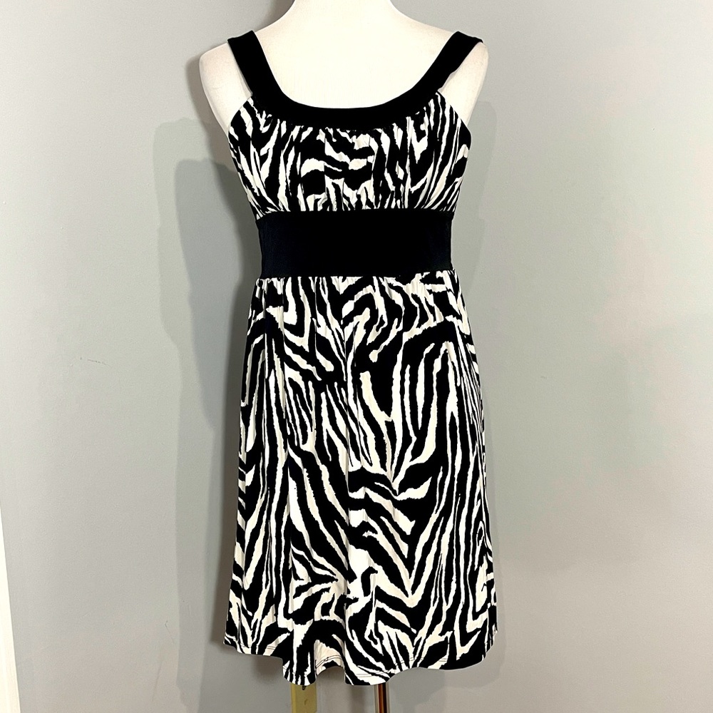 Black and white zebra dress